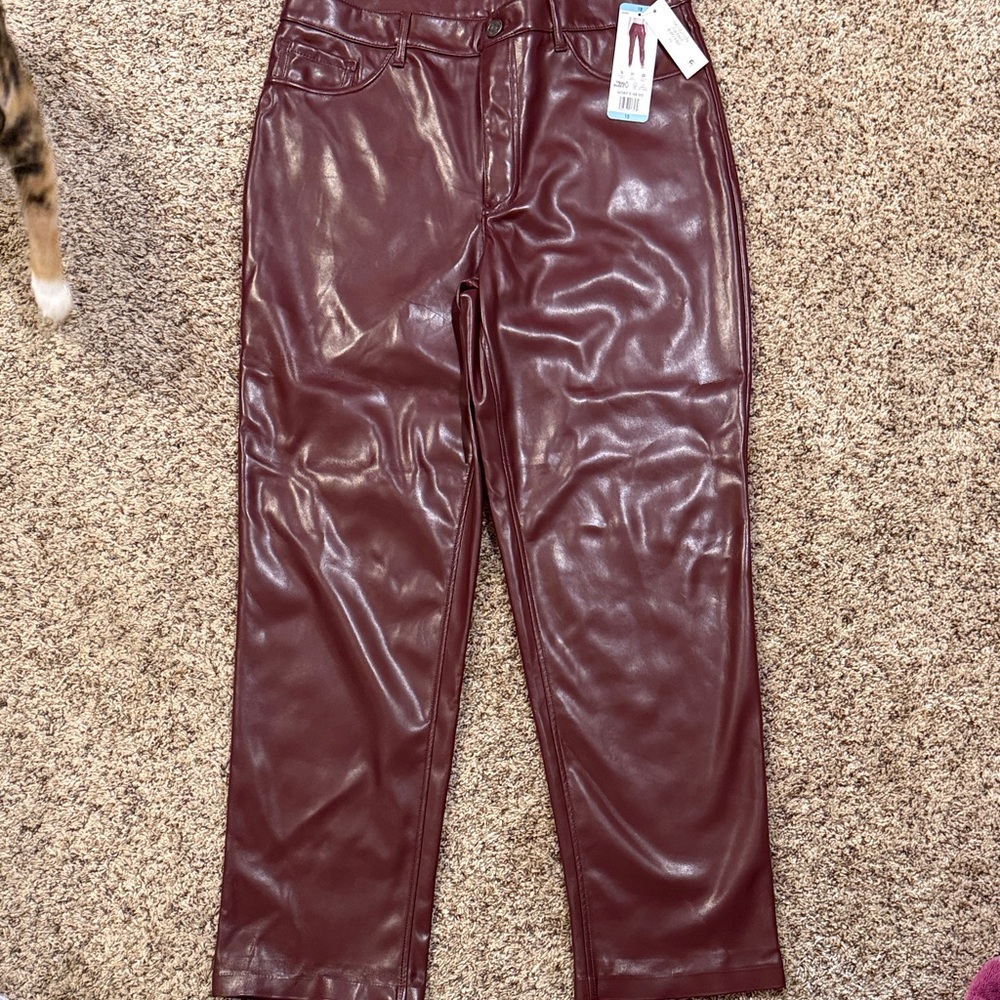 Joie Deep Burgundy Faux Leather Pants